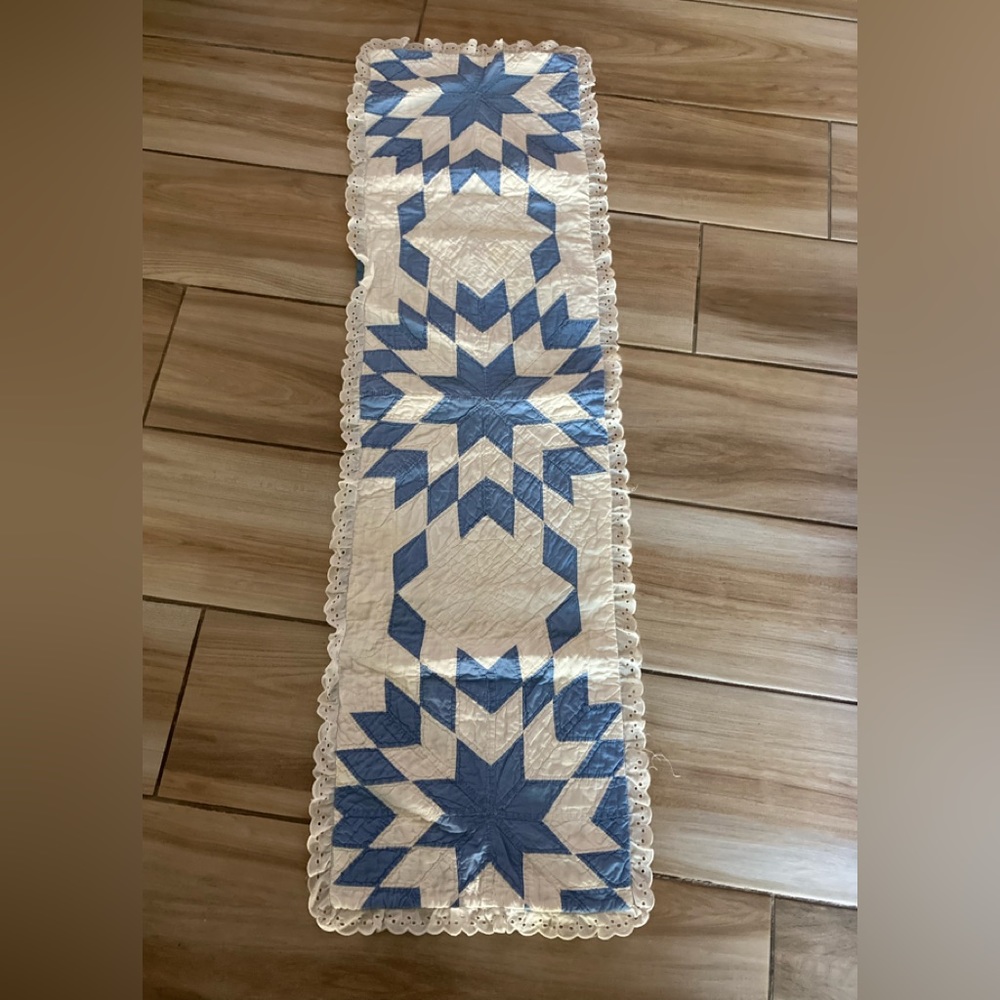Vintage Hand Made Quilted Table Runner